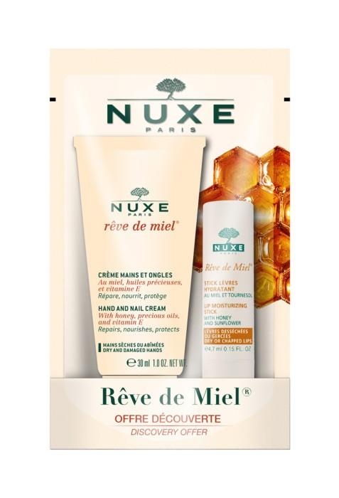 Bộ kem dưỡng da tay 30ml và son dưỡng môi 4g Nuxe Reve De Miel