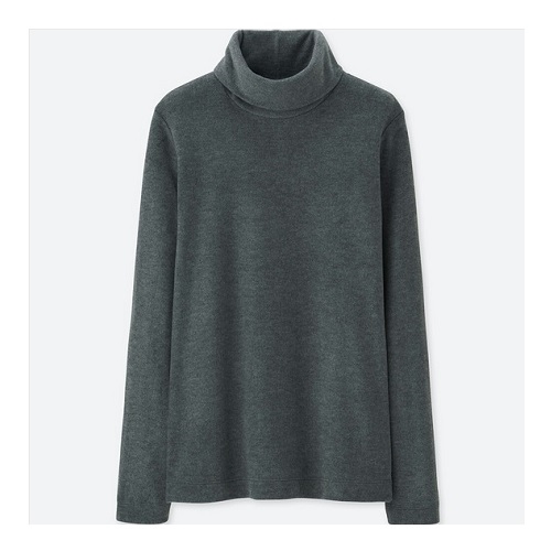 Áo giữ nhiệt nữ cổ lọ Uniqlo Heattech Warm (Xám đậm, size M)