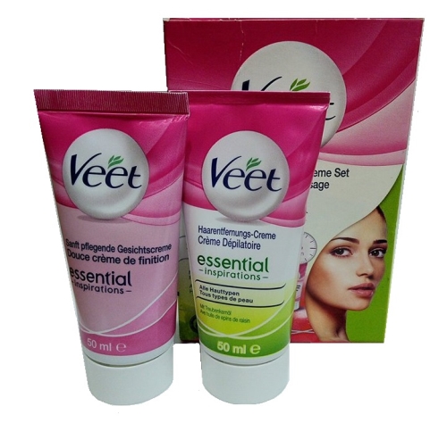 Set kem tẩy lông mặt 3 phút Essential inspirations 50mlx2