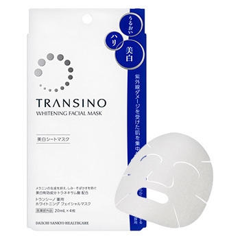 Mặt Nạ Trắng Da Mờ Nám Transino Whitening Facial Mask - Hộp 4 Miếng - Made in Japan