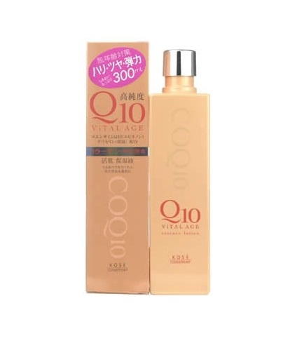 Nước hoa hồng chống nhăn KOSE Q10 Vital Age Essence Lotion 300ml - Nhật Bản