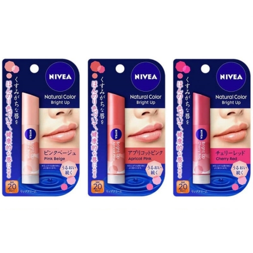 Son dưỡng môi có màu NIVEA NATURAL COLOR BRIGHT UP NHẬT SPF20 PA++ 3.5g