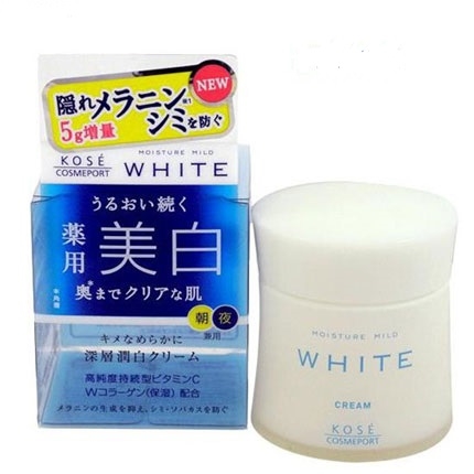 Kem dưỡng trắng da ban đêm Kosé Moisture Mild White Cream 55g - Nhật bản