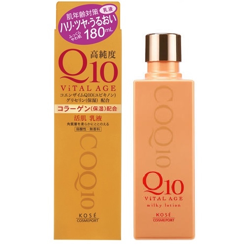 Sữa dưỡng ẩm chống nhăn Kose Q10 Vital Age Milky Lotion 180ml - Nhật Bản