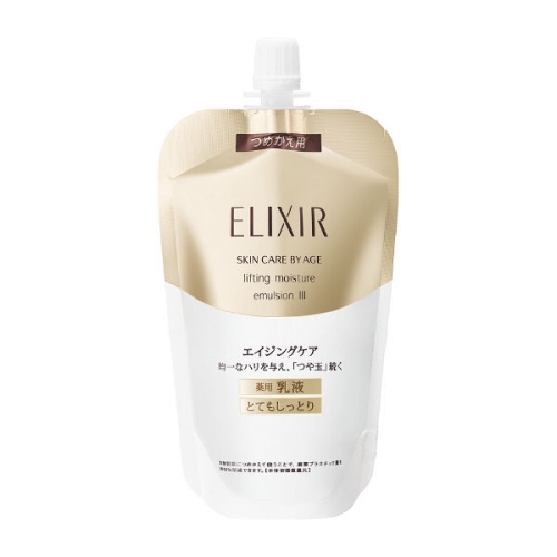 Sữa dưỡng trẻ hóa da Shiseido ELIXIR Lifting Moisture Emulsion III Da khô (110mL) - (Túi thay thế)