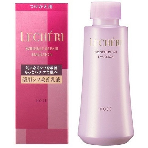 Sữa Dưỡng Da Chống Lão Hoá Kose LECHERI Wrinkle Repair Emulsion 120ml (Chai thay thế)