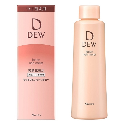 Refill - Nước hoa hồng chống lão hóa Kanebo DEW Lotion Rich Moist (150ml) - Da khô