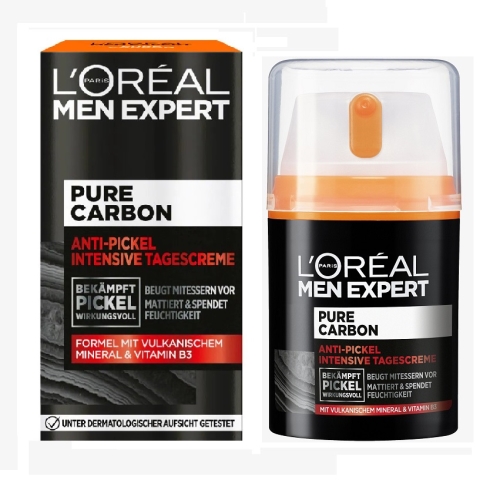 Kem dưỡng da nam ban ngày Loreal Men Pure Carbon - Ngừa mụn. Dưỡng ẩm - 50ml