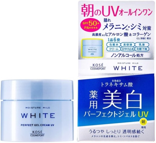 Gel dưỡng trắng da Kosé Moisture Mild White Perfect Gel Cream UV SPF50+PA++++ 6in1 90g - Nhật Bản