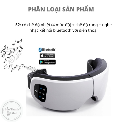 Máy Massage Mắt Thông Minh Smart Eye Mask 3 Chức năng Nén nóng + Bluetooth + Rung  - Nhật Bản