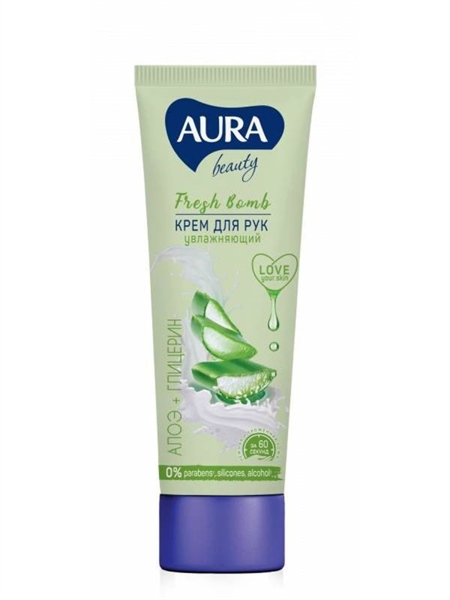 Kem dưỡng tay AURA Fresh Aloe với glycerin và nha đam 75ml - Nga