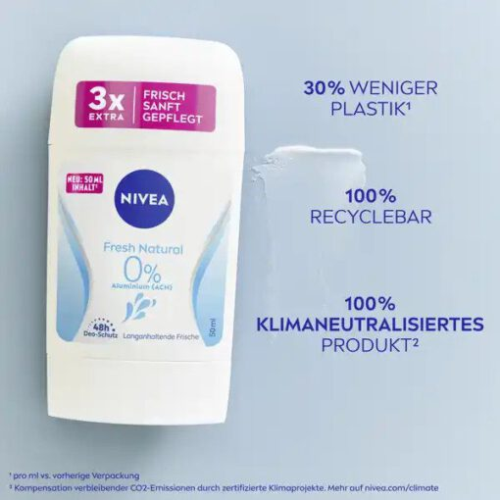 Lăn khử mùi Deo Stick NIVEA Fresh Natural 50 ml - ĐỨC