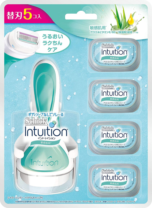 Bộ cạo lông cho phụ nữ không gây kích ứng Schick Intuition + 5 lưỡi thay thế - Nhật Bản